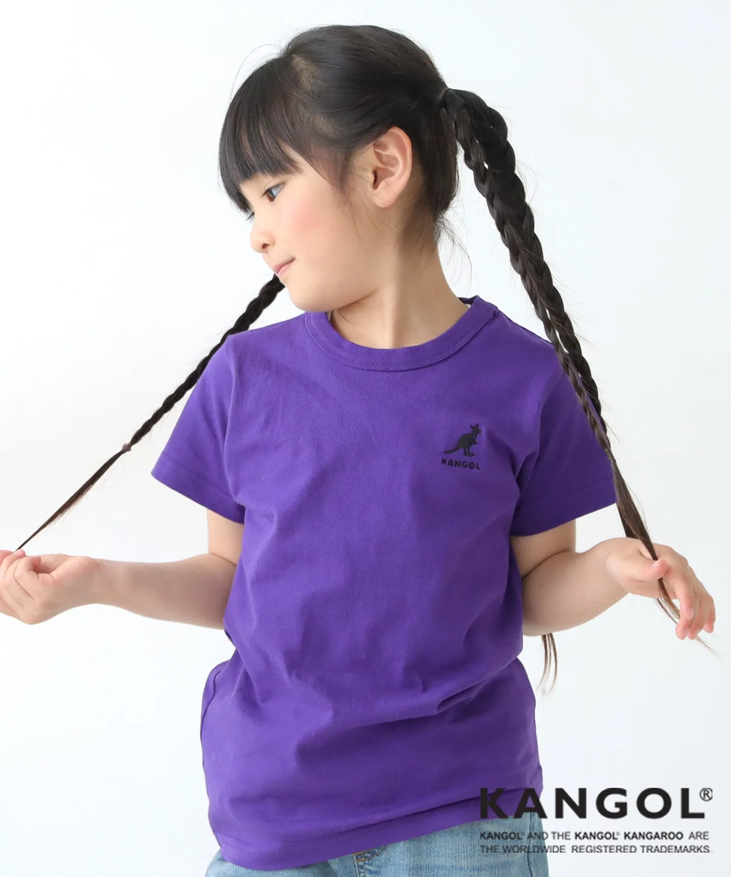 Детская футболка KANGOL с логотипом, фиолетовая
