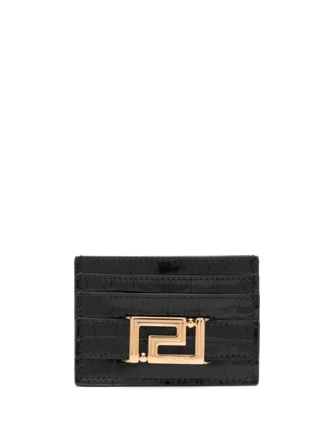 

Versace картхолдер Greca Goddess с тиснением под крокодила, черный