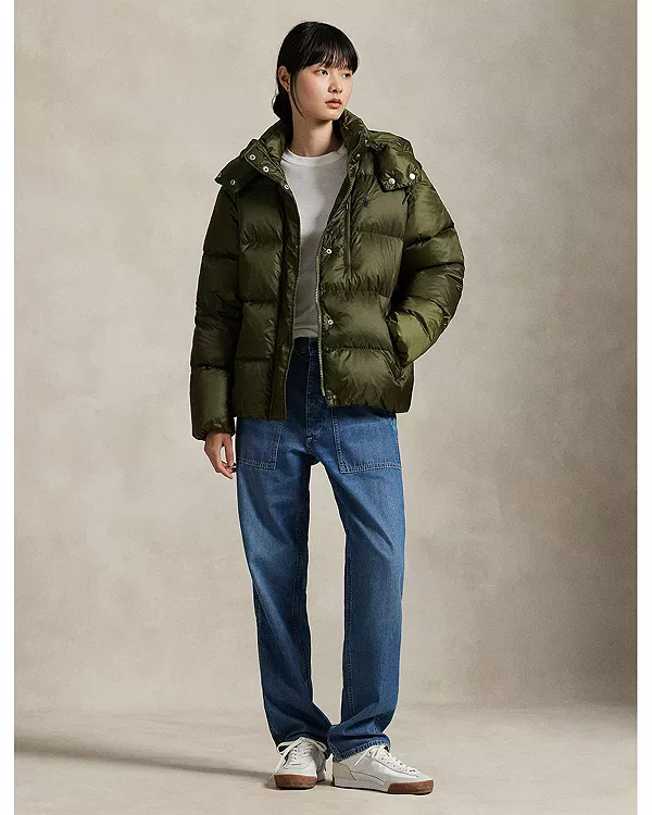 Водоотталкивающая стеганая пуховая куртка Ralph Lauren, зеленый — фото 2