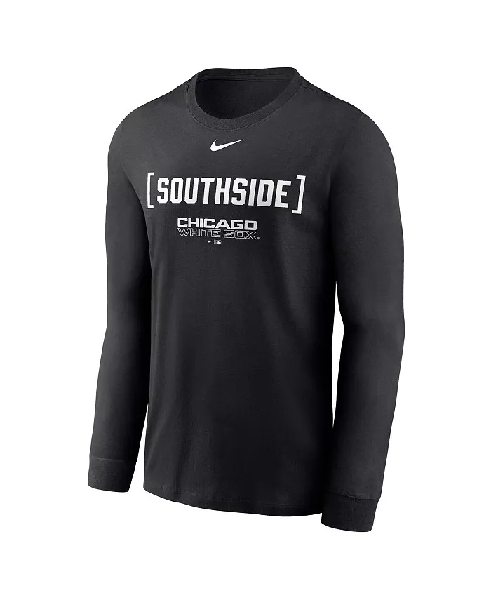 Мужская черная футболка с длинным рукавом Chicago White Sox Local Nickname Nike — фото 3