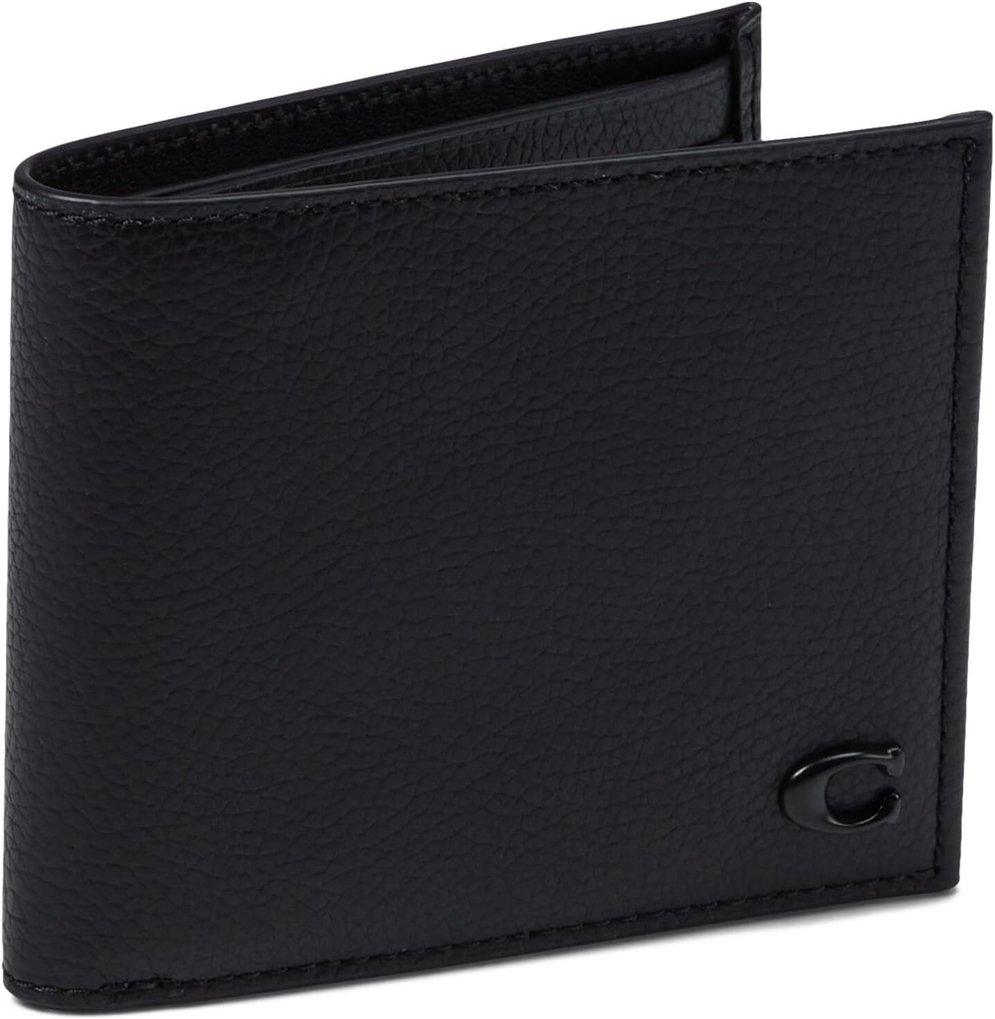 

Кошелек Refined Double Bill in Pebble Leather w/ Sculpted C Hardware Branding COACH, черный