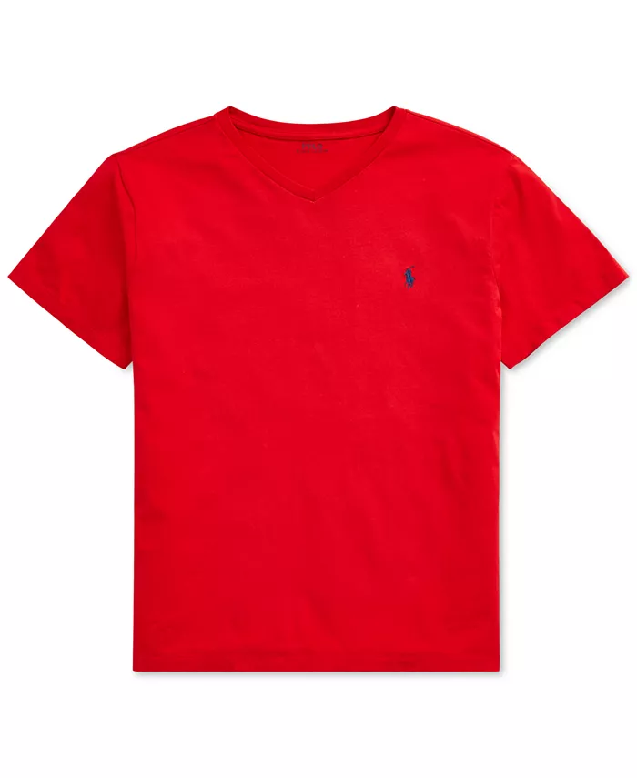 Мужская футболка с V-образным вырезом Big & Tall Classic Fit Polo Ralph Lauren, красный — фото 4