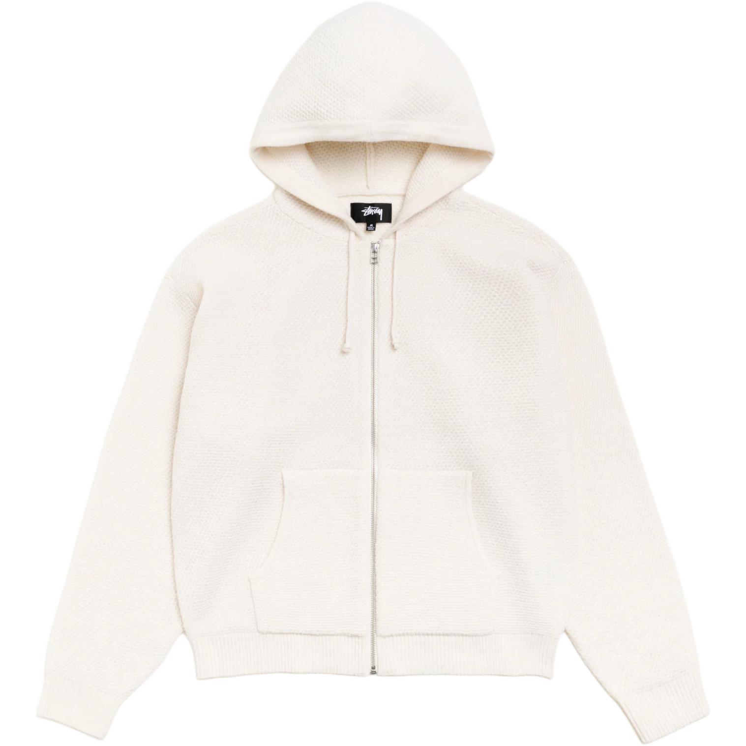

Текстурированный худи на молнии Unisex SS26 Stussy, bone белый