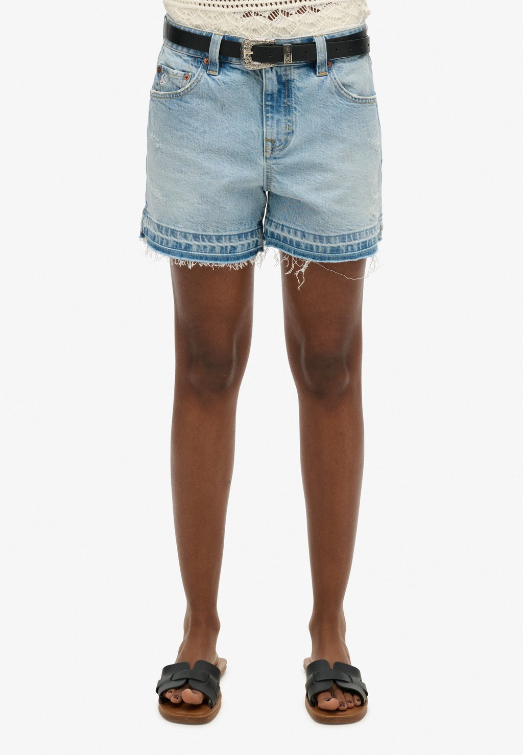 

Джинсовые шорты MID RISE CUT OFF Superdry, синий