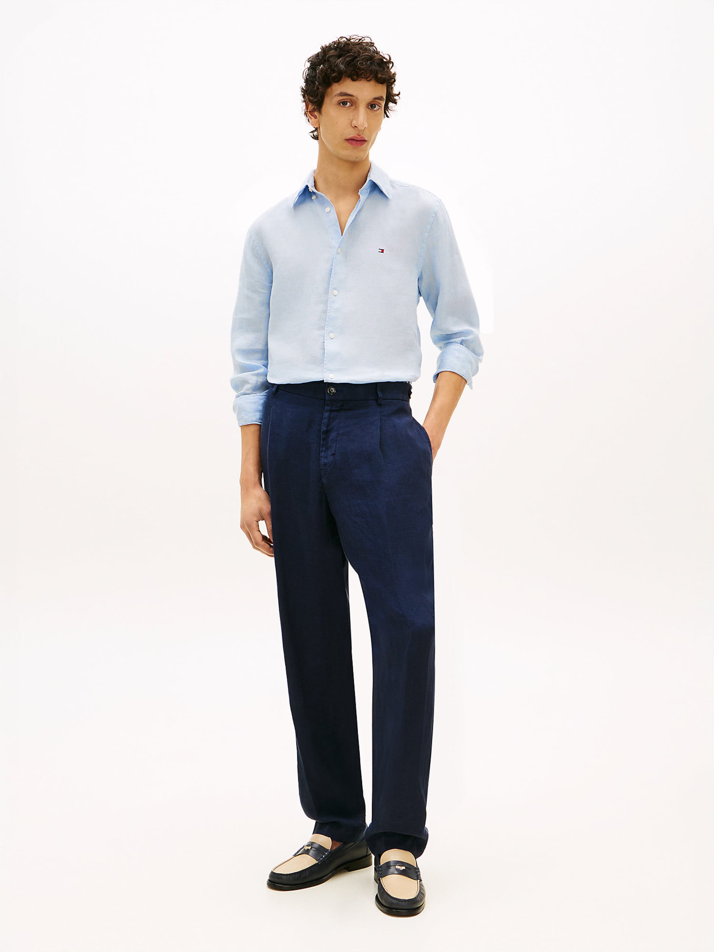 TOMMY HILFIGER Рубашка на пуговицах светлого голубого цвета Regular fit — фото 3
