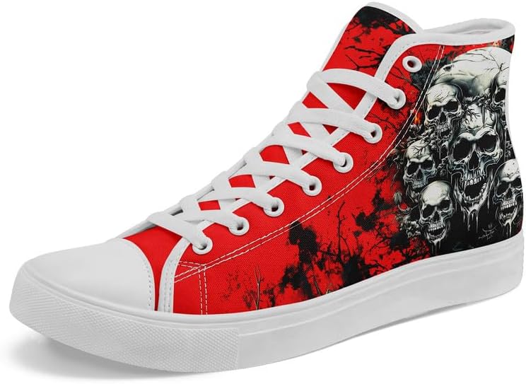 

Крутые кастомные унисекс кеды с черепом для женщин, стильный дизайн, черные холщовые туфли, классические кроссовки на шнуровке, модная уличная обувь Coolcustomize