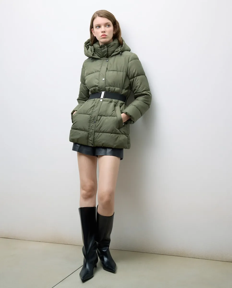 

Женское стеганое пальто с поясом Tintoretto, хаки