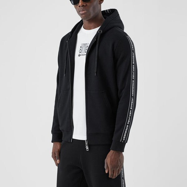 Толстовка Burberry fw20 logo cotton hooded zipper sports tops, черный — фото 3