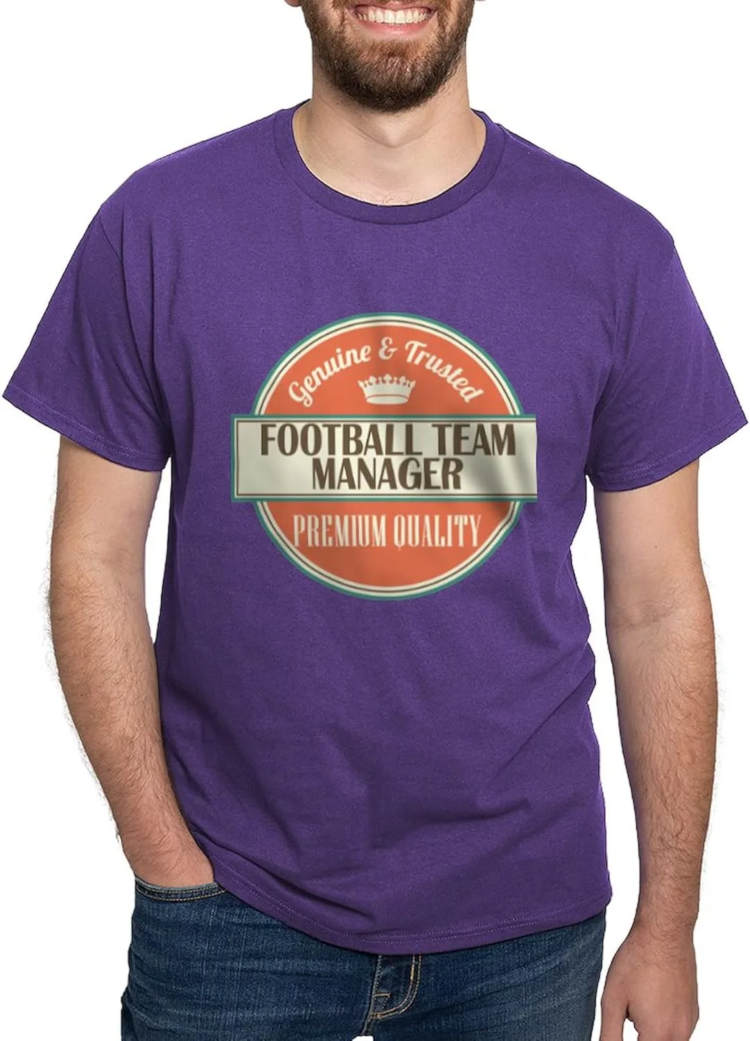 

Футболка мужская Football Team Manager Vintage Logo Dark, 100% Cotton CafePress