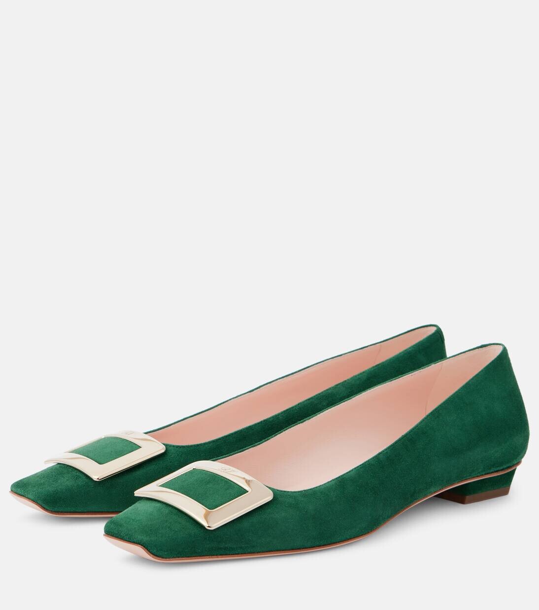 Туфли Belle Vivier 25 из замши Roger Vivier, зеленый — фото 4