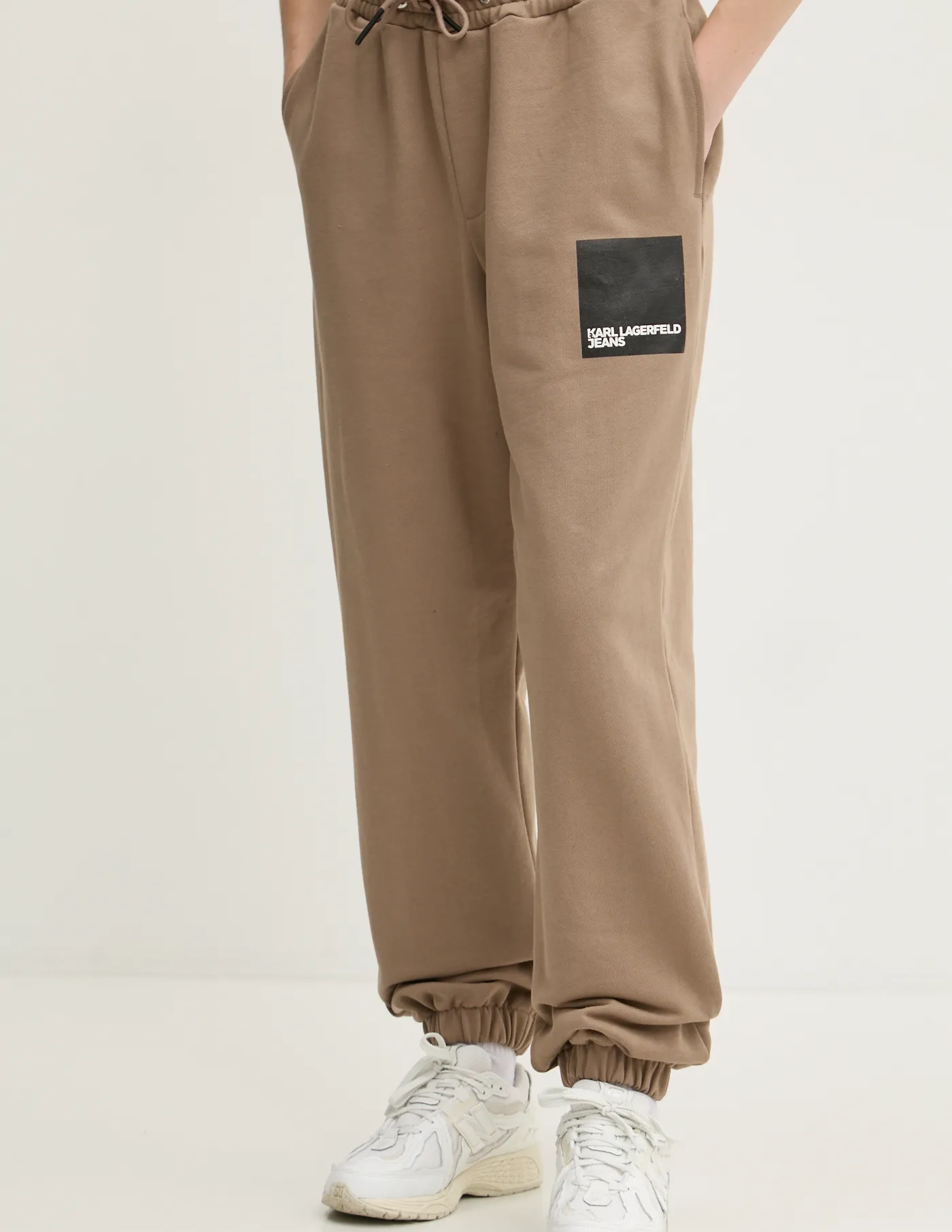 

Хлопковые спортивные штаны Karl Lagerfeld Jeans, бежевый