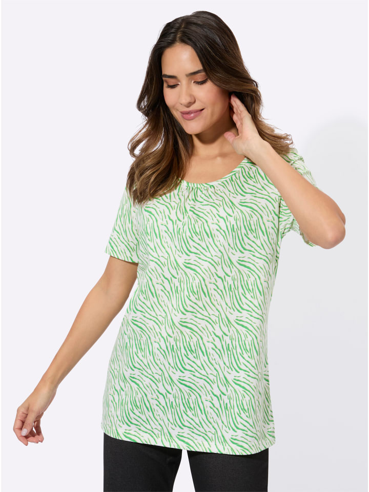 

Рубашка с короткими рукавами в цвете экрю с яблочным принтом Sieh an!