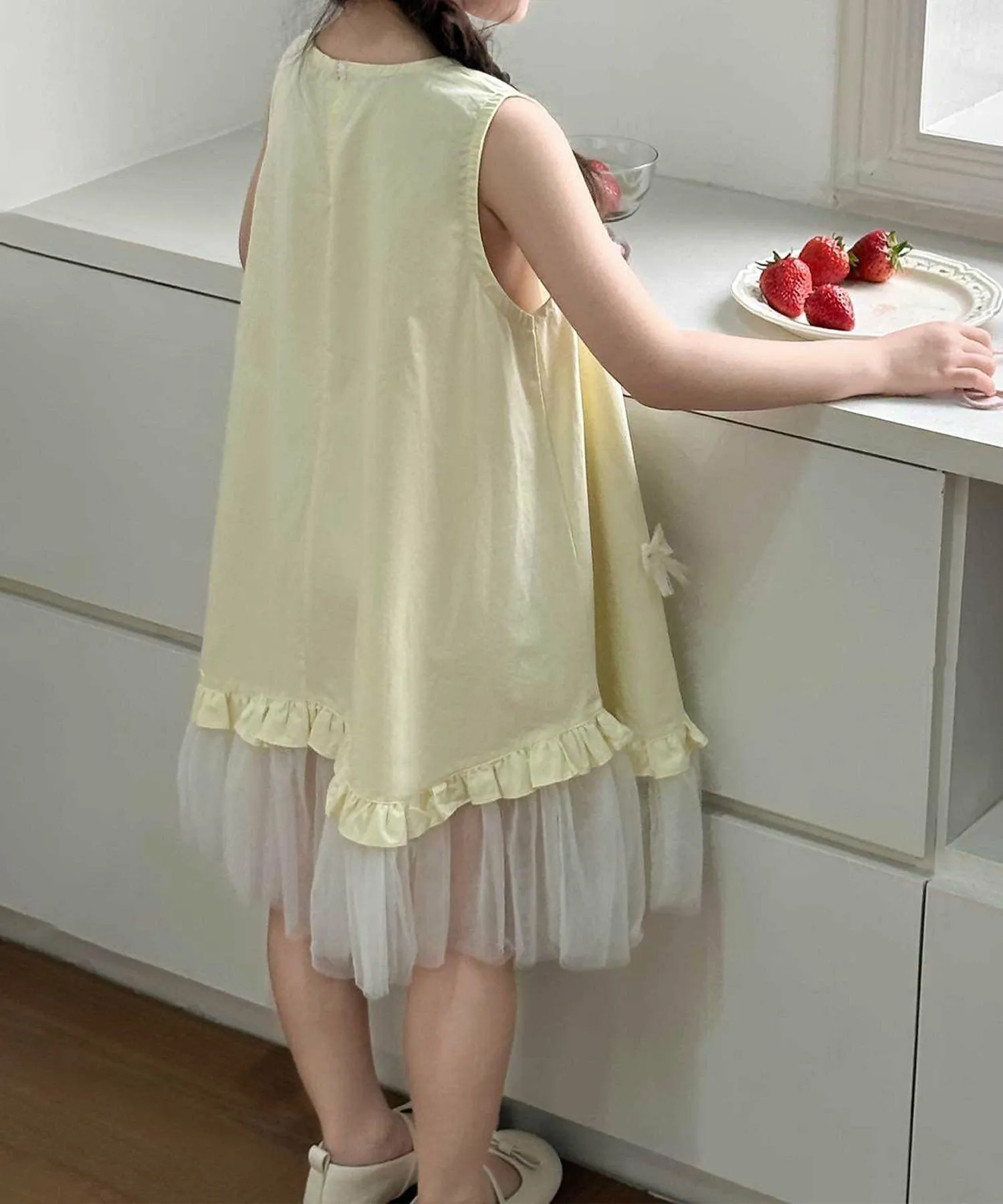 Детское платье без рукавов из тюля Aimoha Kids, Yellow — фото 4