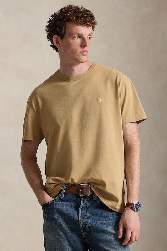 

Хлопковая футболка Polo Ralph Lauren, коричневый