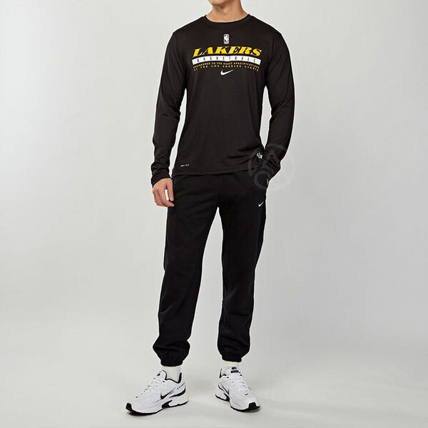 Футболка nba alphabet printing basketball sports round neck long sleeves black Nike, черный — фото 3