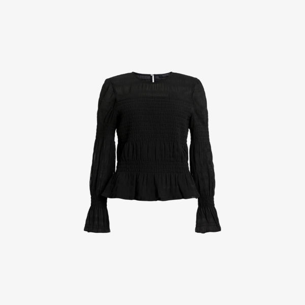 

Топ Allsaints Pamela полупрозрачный расклешенный, черный