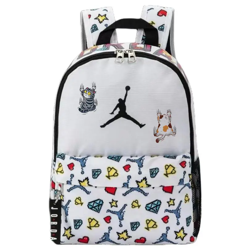 

Jordan Полиэстеровый повседневный рюкзак малого размера женский белый, Climbing Cat