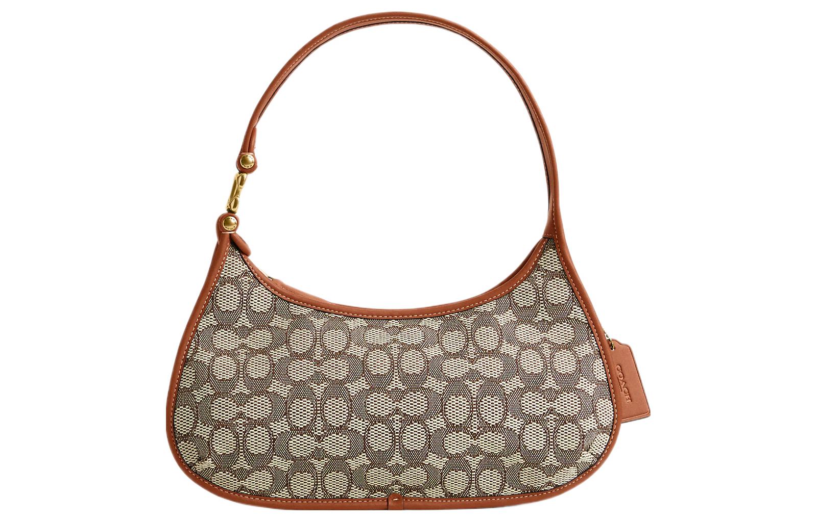 

Сумка через плечо Eve Jacquard из кожи, женская, коричневая COACH