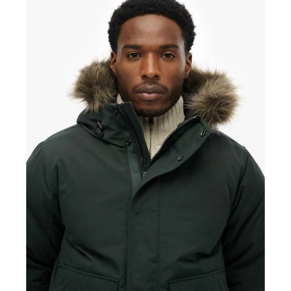 Куртка Superdry Everest Faux Fur bomber, зеленый — фото 4