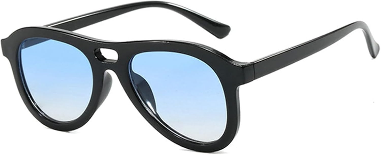 

Солнцезащитные очки Willochra Retro Oversized Pilot для женщин и мужчин, с двойной перемычкой, овальной формы, в стиле 70-х, черные, с защитой от УФ-излучения UV400, C8