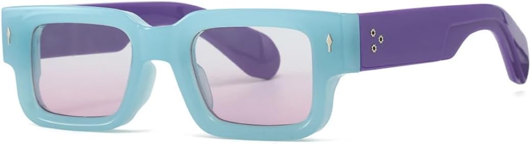 

Классические модные дизайнерские солнцезащитные очки с заклепками для женщин и мужчин, роскошные винтажные панк-очки, популярные модели с защитой от УФ-излучения UV400 SZVVBKK, Blue Purple