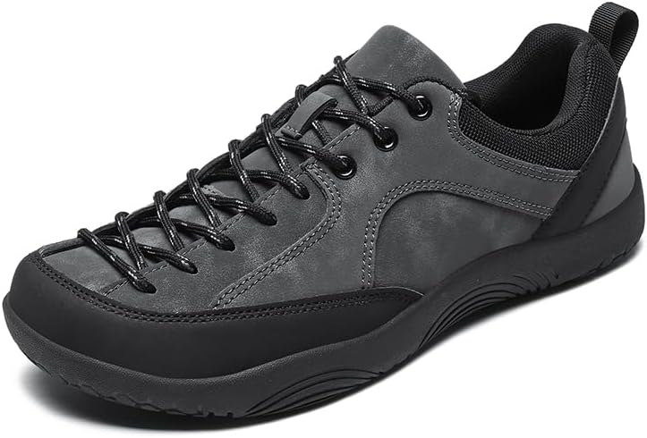 

Треккинговые кроссовки с широкой носковой частью RUMPRA для мужчин и женщин - противоскользящие кроссовки, легкие прогулочные обувь для путешествий и повседневного комфорта, черный/серый