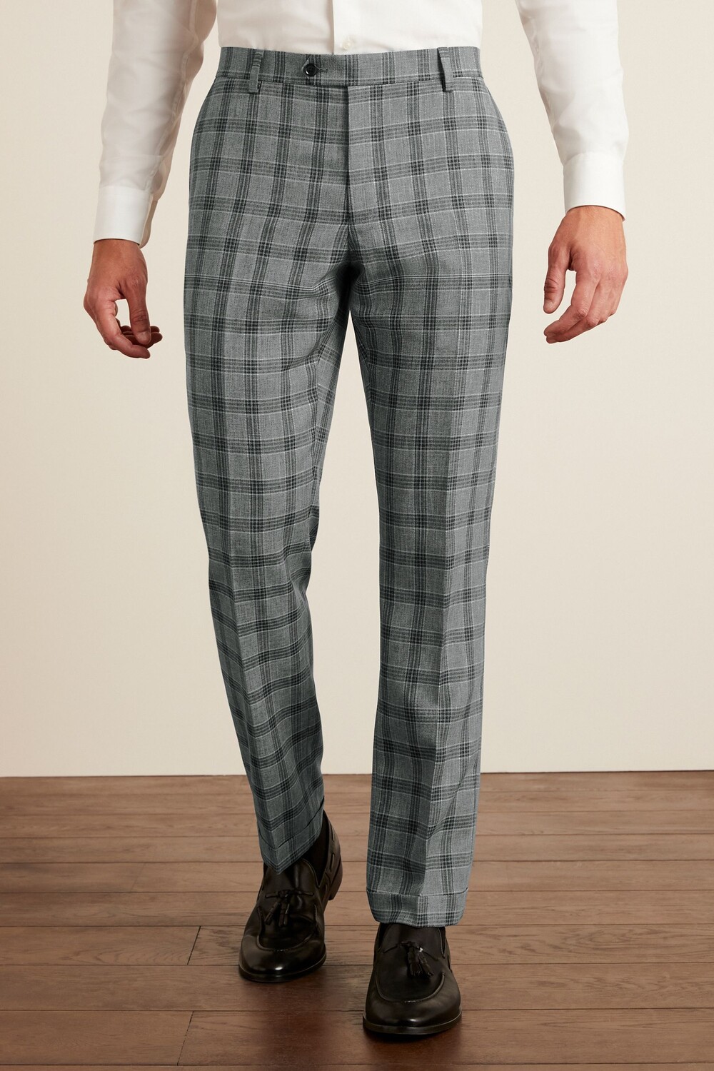 

Клетчатый костюм с приталенными брюками Next, серый