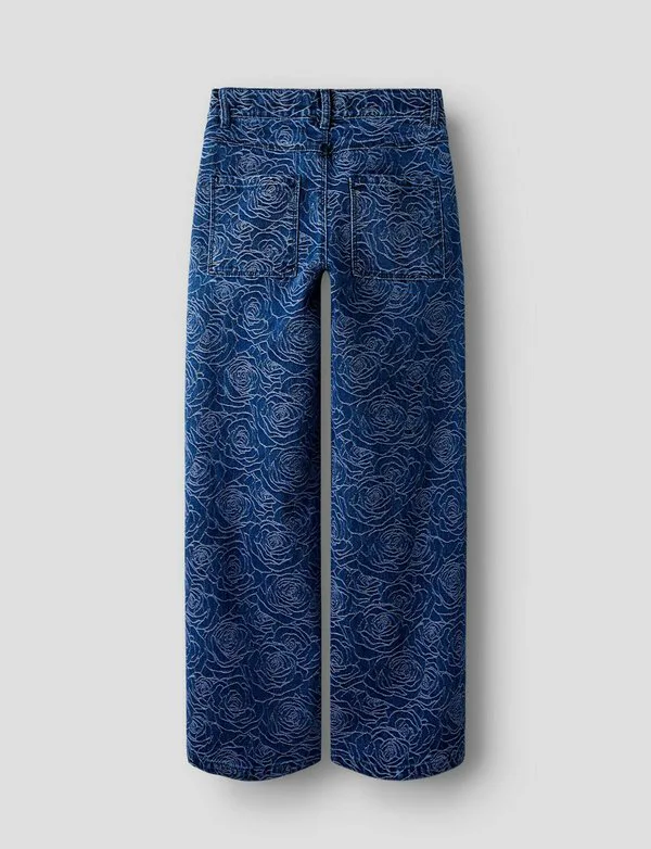 Джинсы свободного кроя с широкими штанинами Name It, Dark Blue Denim — фото 4