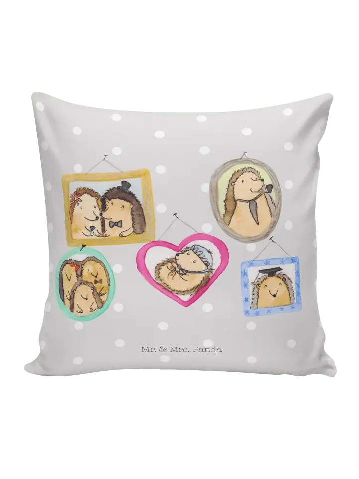 

Подушка Mr & Mrs Panda 40x40 Igel Familie, пастельно-серый
