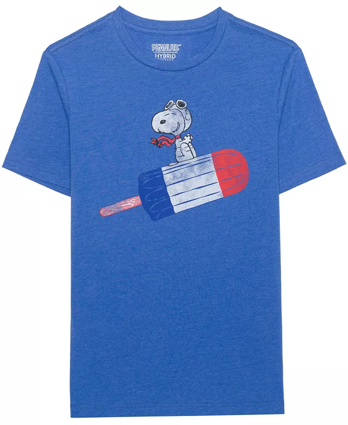 

Мужская футболка с коротким рукавом Peanuts Americana Hybrid Apparel, синий