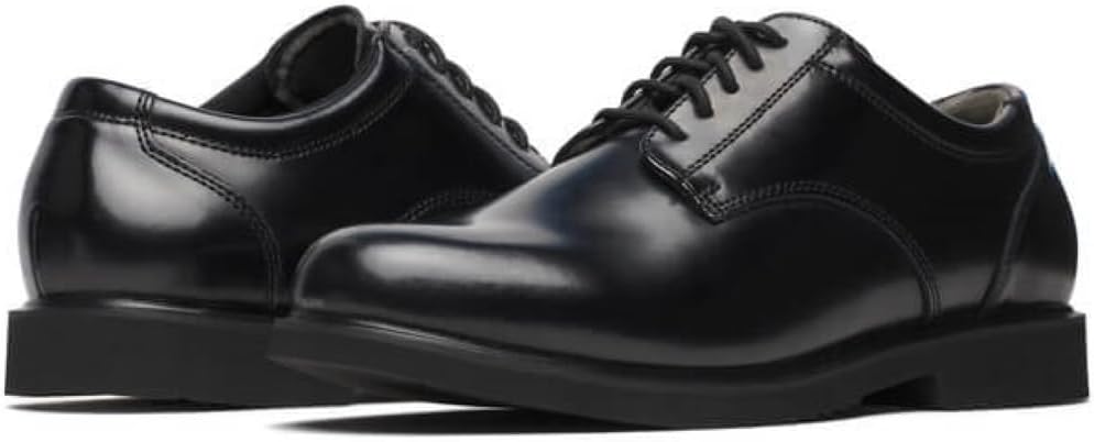 Мужские классические оксфорды Thorogood Uniform Classics черного цвета с высокоглянцевой кожей, съемной стелькой из EVA для комфорта и противоскользящей подошвой из вулканизированной резины — фото 4