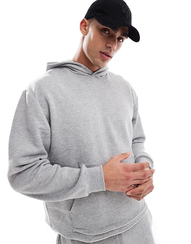 

Толстовка свободного кроя ASOS DESIGN с необработанным краем серого меланжевого цвета — часть комплекта