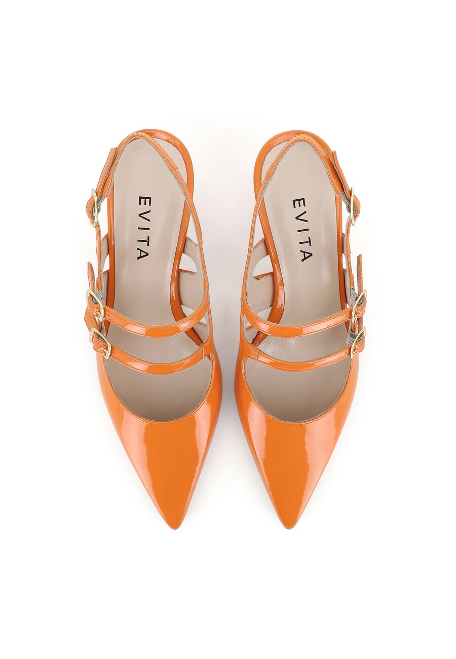 Туфли-лодочки с открытой пяткой EVITA PERLA, Orange — фото 3