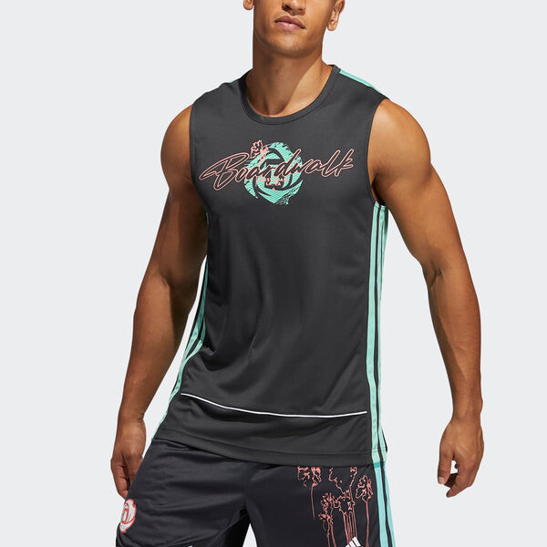 Спортивная футболка bw rose tank printing basketball sports vest black Adidas, черный — фото 2