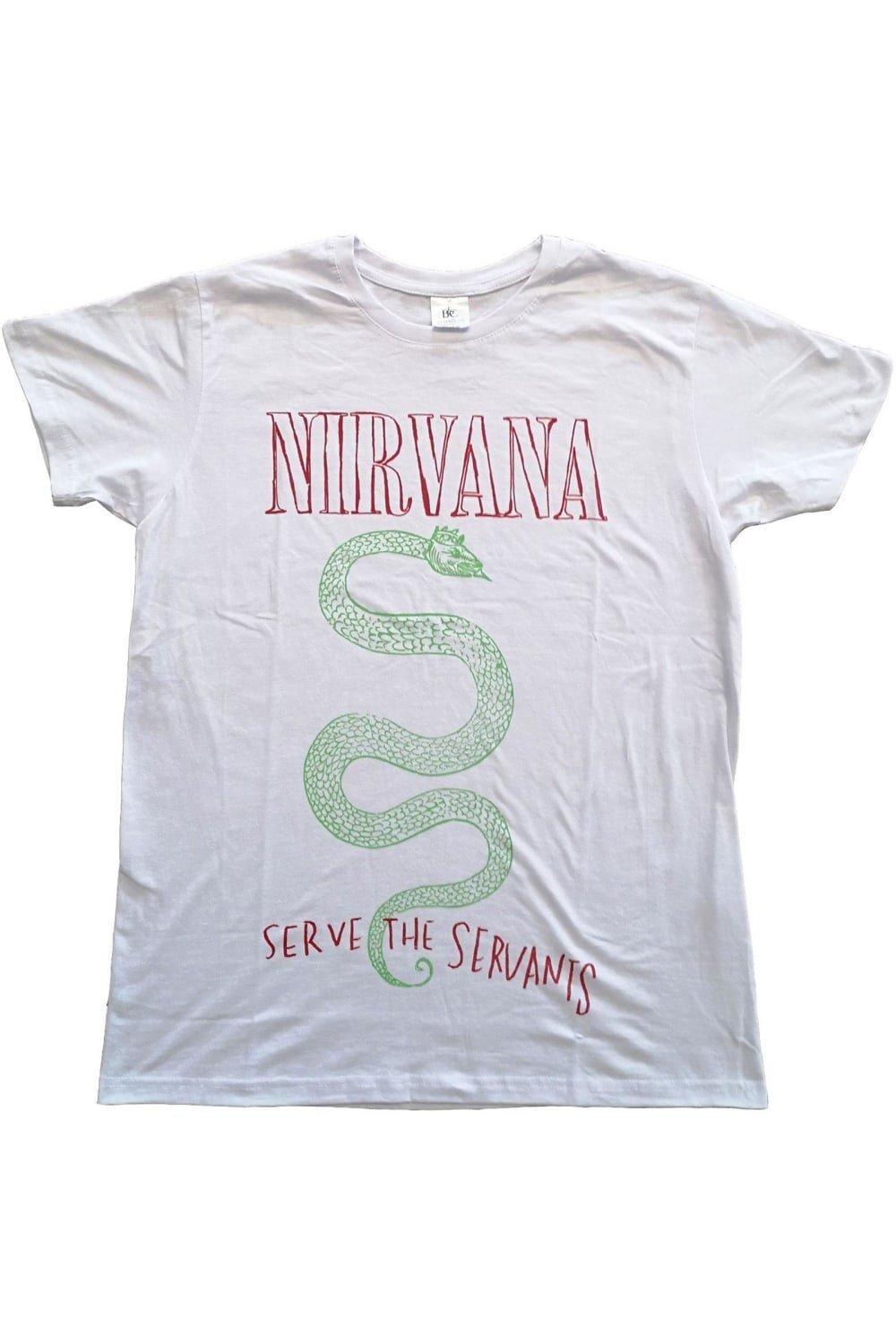 

Хлопковая футболка Serves The Servants Nirvana, белый