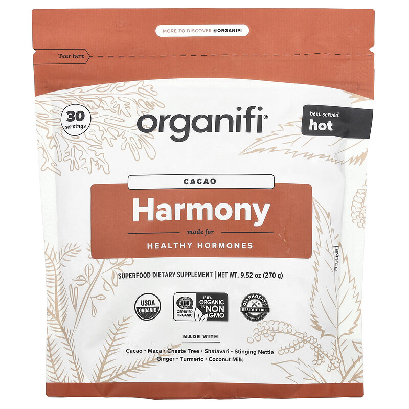 

Organifi, Harmony, какао, 270 г (9,52 унции)