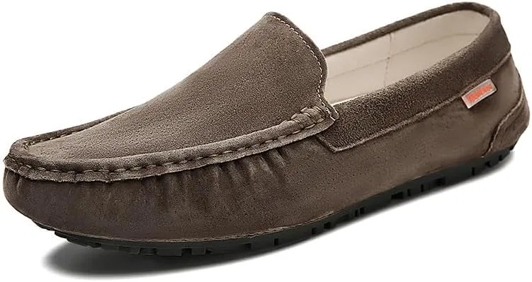 Мужские лоферы из нубука, классические, slip-ons, глубокий хаки SayfuR