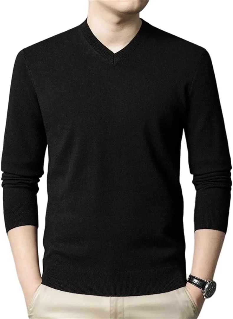 

Свитер мужской с длинным рукавом и V-образным вырезом, теплый и уютный