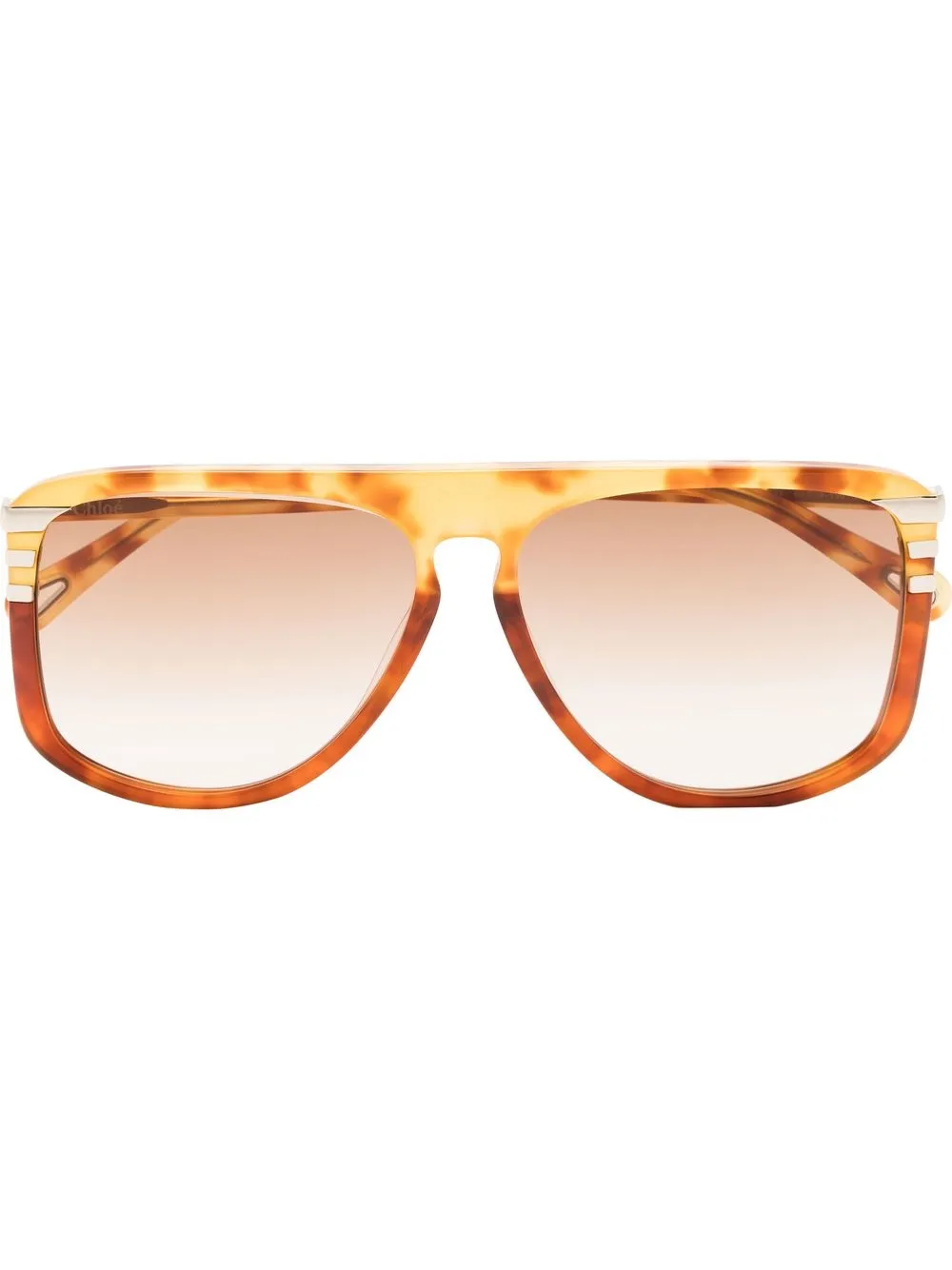 

Солнцезащитные очки-пилоты черепаховой расцветки Chloé Eyewear, оранжевый