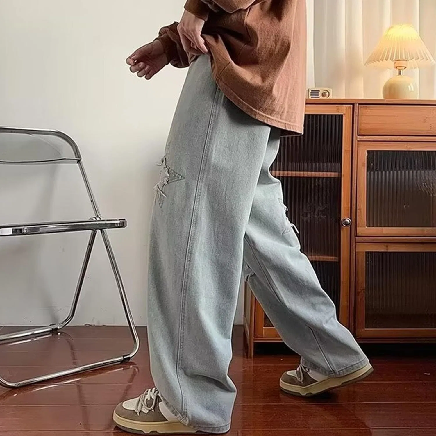Джинсы свободные Vintage Hip Hop, Blue — фото 2