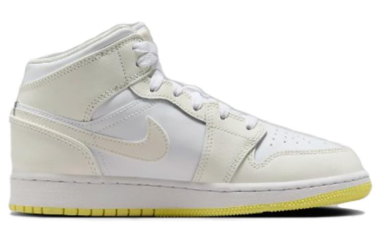 Кроссовки Air 1 Vintage Basketball GS Jordan, белый желтый — фото 3
