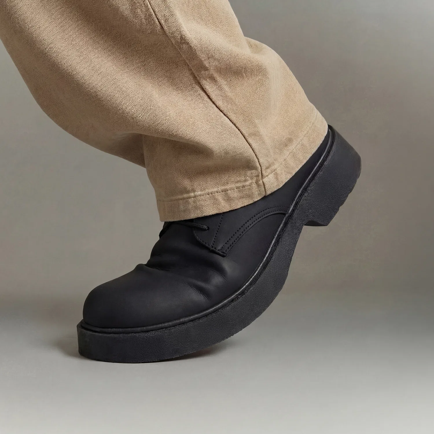 Мужские дерби туфли с массивным мысом чёрные от Sixft