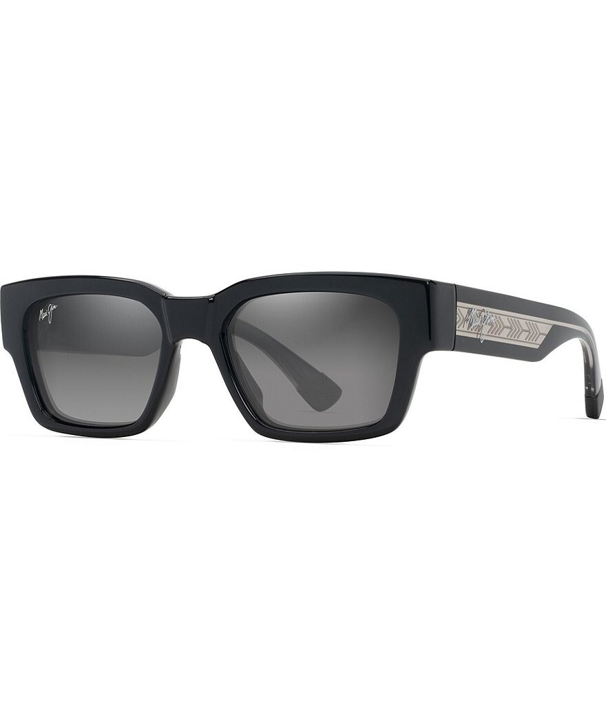 

Прямоугольные солнцезащитные очки унисекс Maui Jim Kenui PolarizedPlus253 мм, черный