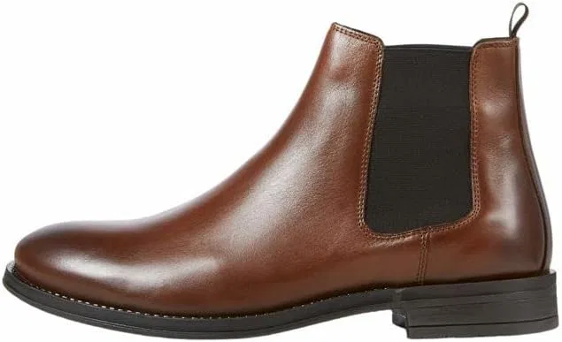 Мужские кожаные ботинки челси Jack & Jones Jfwargo, Cognac