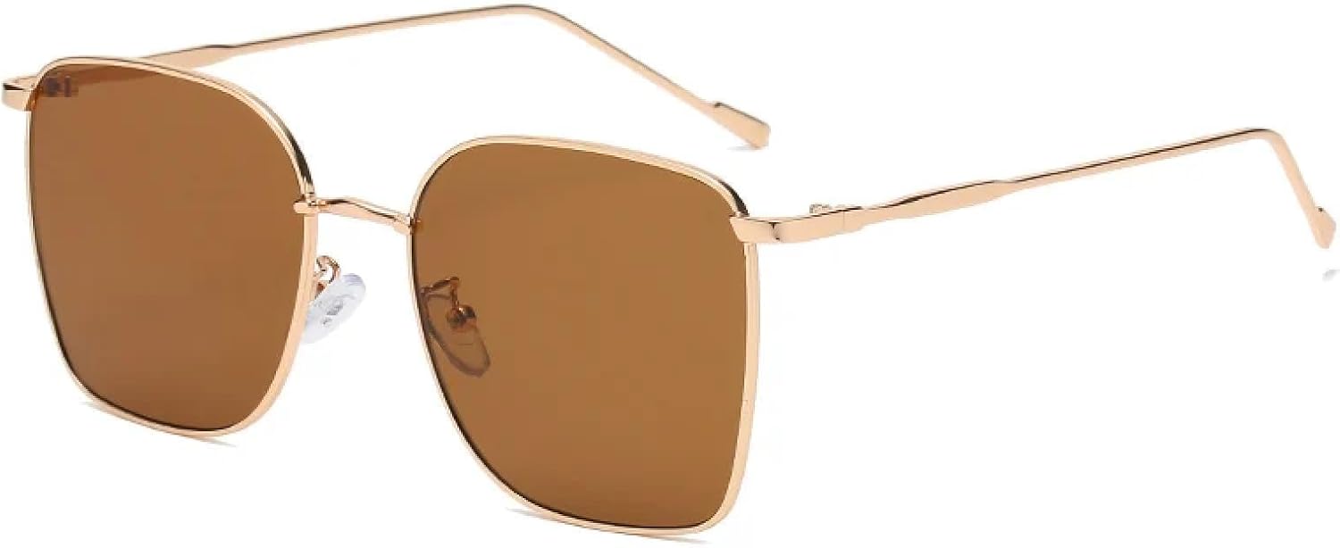 

Солнцезащитные очки с защитой от УФ-излучения UV400 | Металлические, большие, черные | Для женщин и мужчин, для занятий спортом на открытом воздухе и вождения DSVIGF, Brown