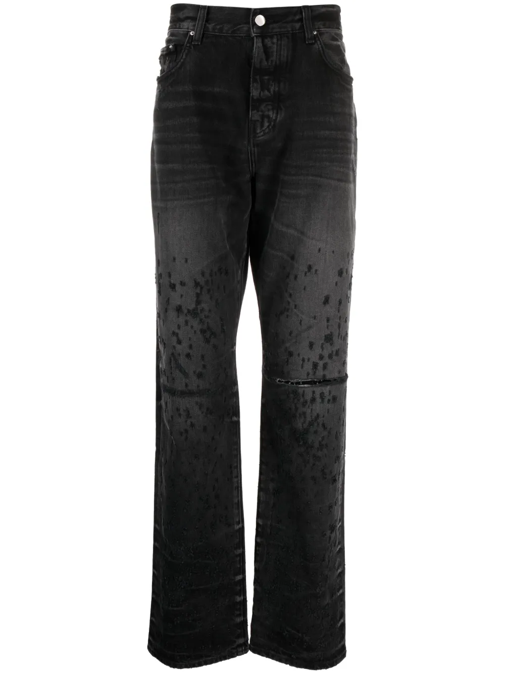 

Прямые джинсы с эффектом потертости AMIRI, черный