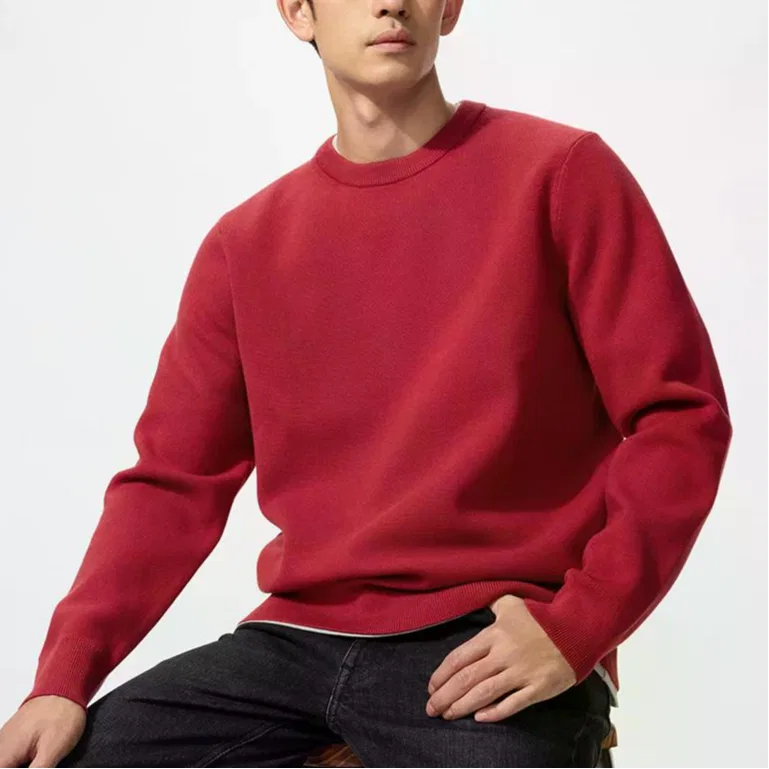 Свитер унисекс Coral Red с круглым вырезом UNIQLO — фото 3