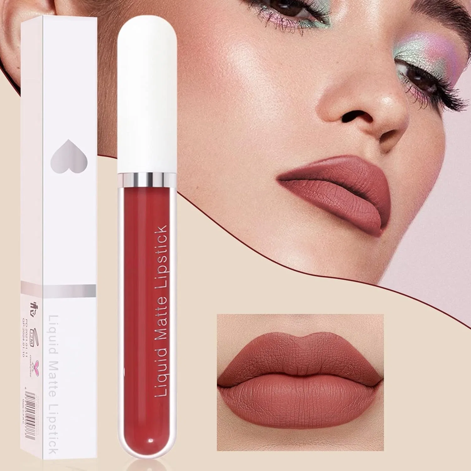 Матовая помада Lip Gloss, бежевый, 1 шт, 0.02 кг — фото 3