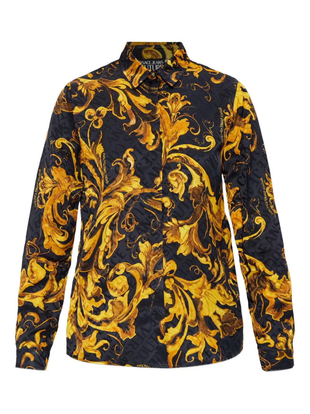 

Рубашка с принтом в стиле барокко Versace Jeans Couture, черный