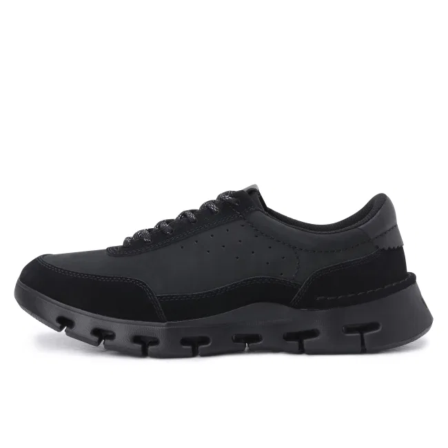 Мужские лёгкие спортивные гибридные кроссовки чёрные от Clarks — фото 2